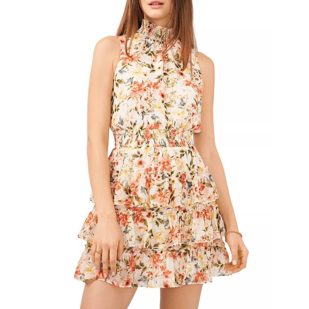 Women's - 1. State Floral Mock Neck Sleeveless Dress, Size Medium